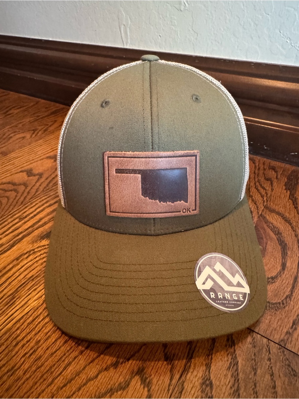 Range Leather Co. Trucker Hat Oklahoma Full Grain Leather Patch